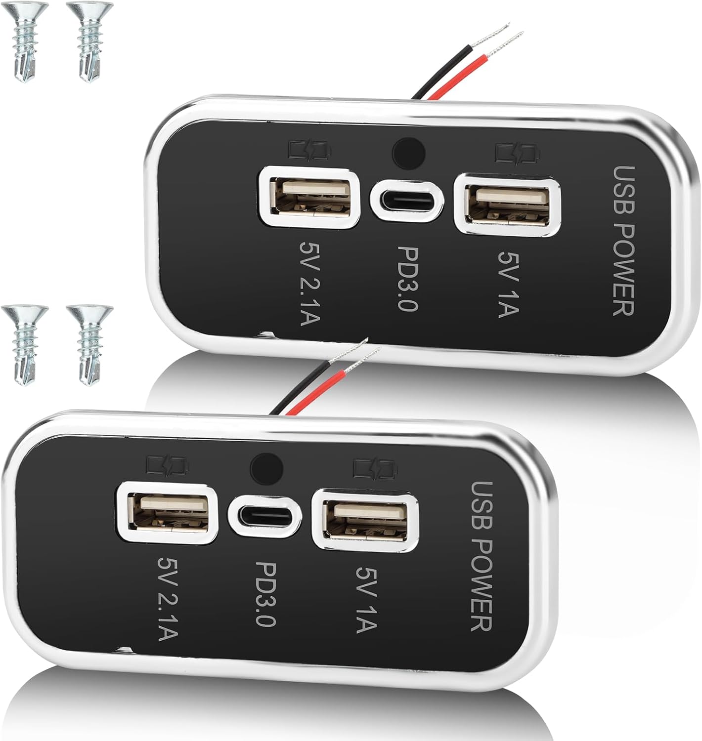 Adaptador cargador PD3.0 Tipo-C doble USB-A para automóvil