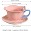 Taza cerámica rosa para té y café con platillo