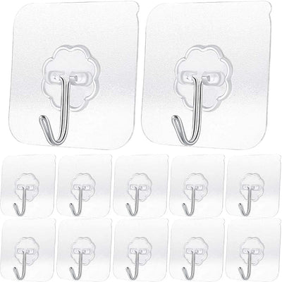Ganchos adhesivos transparentes 30lb set 8