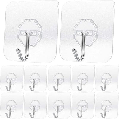Ganchos adhesivos transparentes 30lb set 8