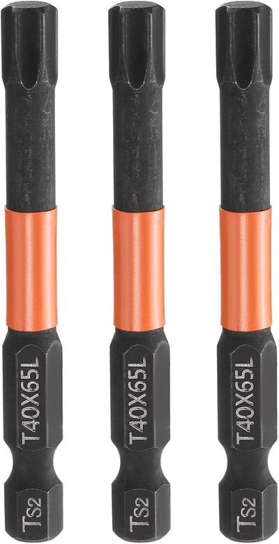 3 Pzas Broca Torx T40 6 Puntos Estrella 65mm