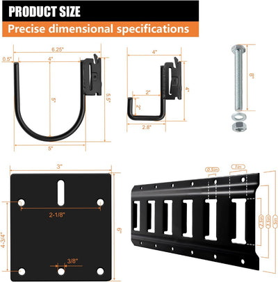 Kit riel e-track para remolque negro 3ft placa y accesorios