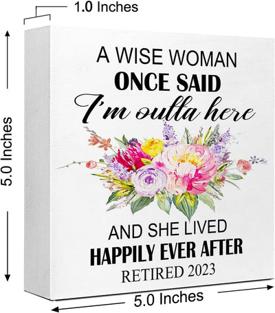 Cartel madera texto inglés regalo jubilación mujer