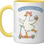 Taza Cerámica Café Patito Regula Emociones Amarillo Blanco
