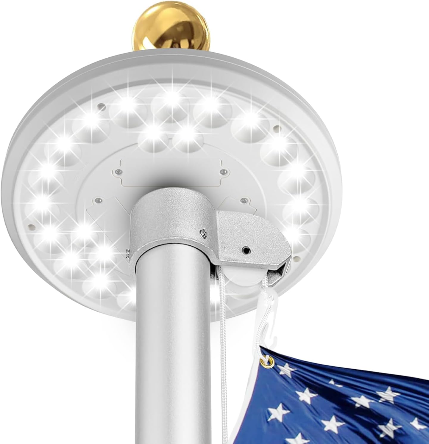 Mástil bandera solar 60 LED 420lm batería 2500mAh impermeable