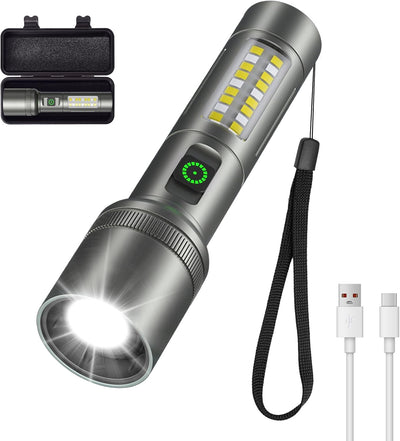 Linterna LED recargable 2000lm 6 modos IPX4 táctica