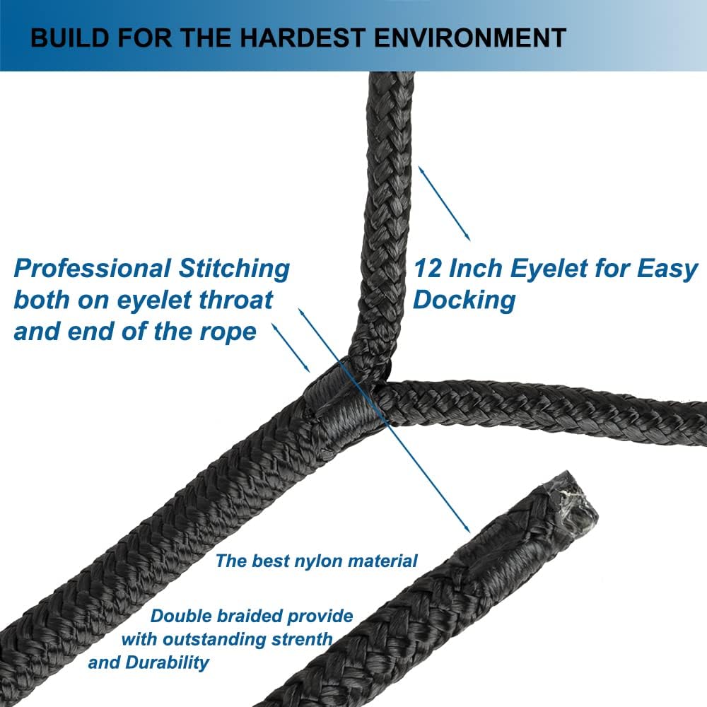 Cuerda nailon trenzada doble 1/2" x15ft con ojal 12"