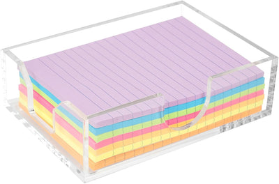 Soporte notas acrílico 4x6 con dispensador y bloc adhesivo