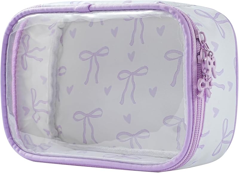 Bolsa maquillaje transparente con cremallera 03 morado