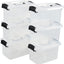 6 Pzas Contenedor Plástico 5qt Transparente con Asa