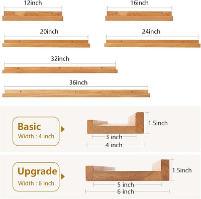 Estantes flotantes roble 12" para pared sala dormitorio