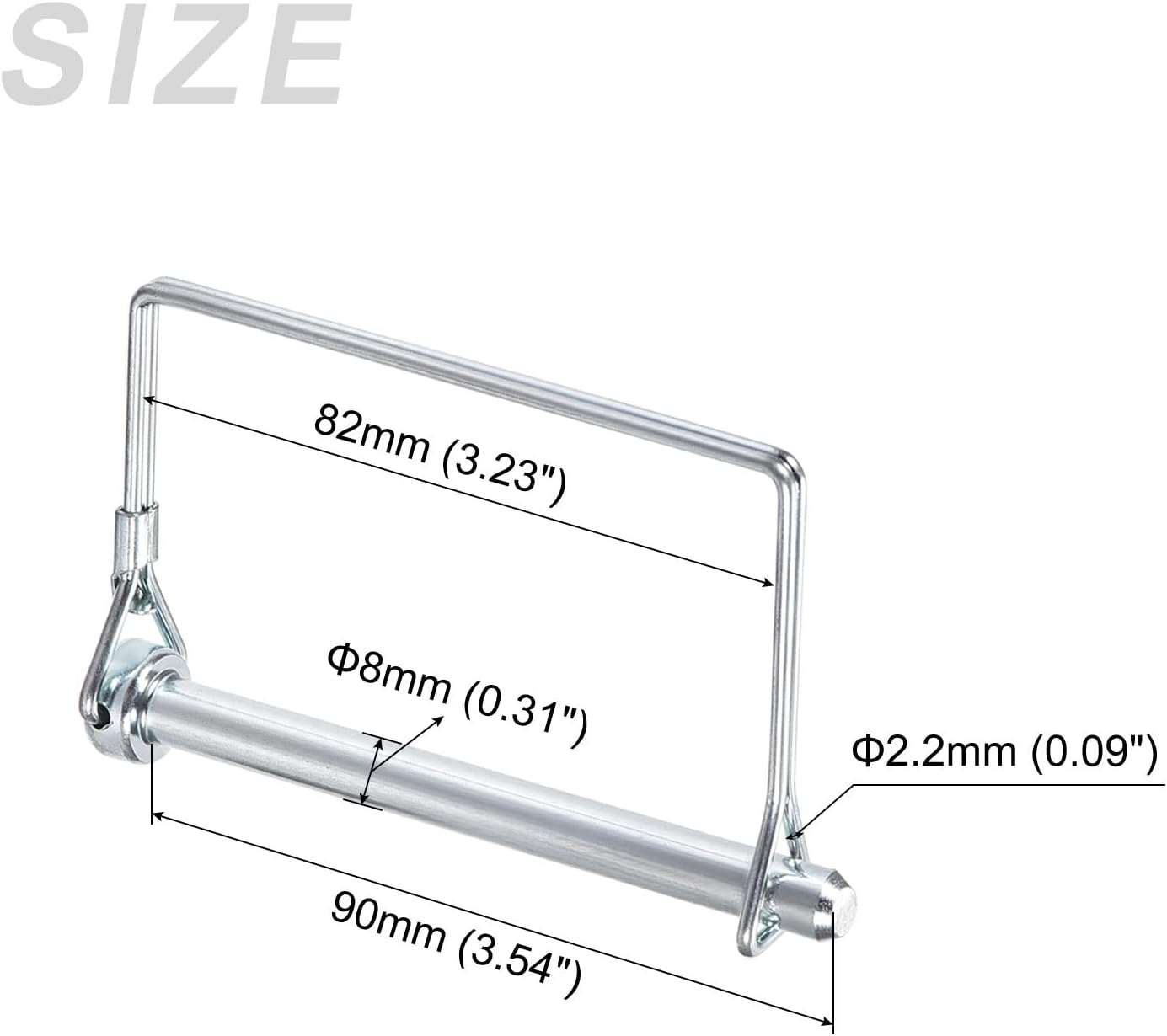 Pasador acoplador seguridad cuadrado 5/16x3.54pulg acero carbono