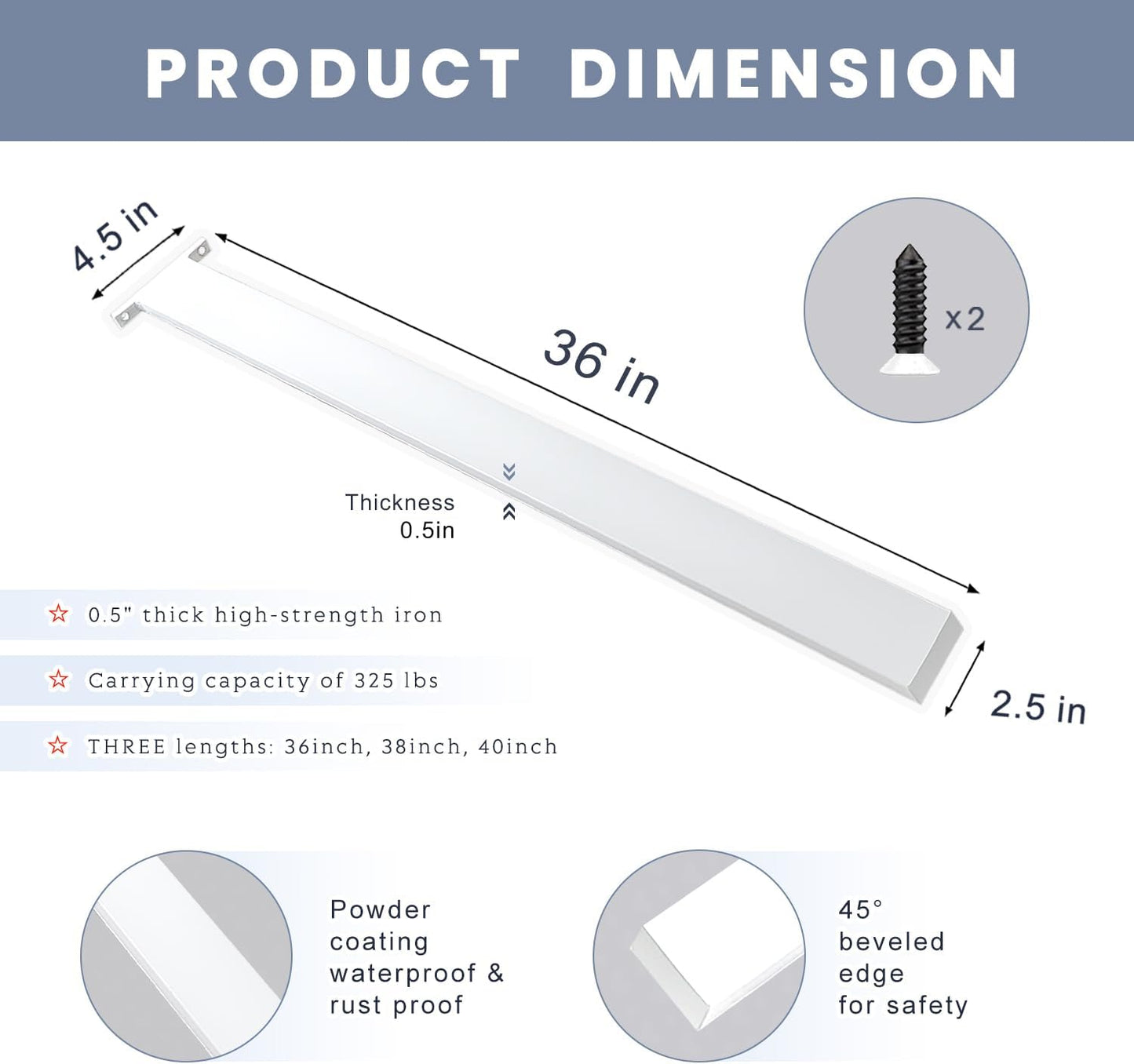Soporte encimera de granito hierro 36pulg blanco