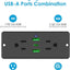 Tira enchufes empotrable 5en1 con USB-C 45W