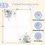 Tarjetas flores azules para mesa boda y eventos