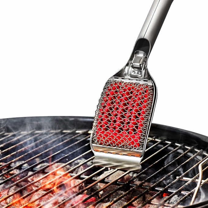 Cepillo parrilla espiral acero inox cabezal reemplazable