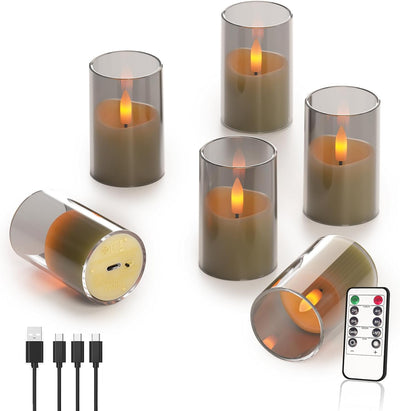 Velas LED recargables control remoto 1.7x2.5pulg decoración