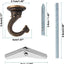 2 Set Ganchos Metal 2.17" para Plantas y Adornos Bronce