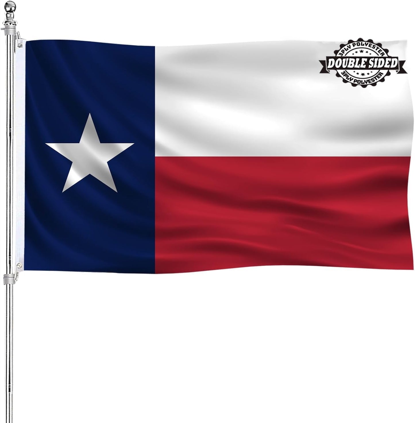 Bandera Texas exterior 5x8pulg poliéster 3 capas
