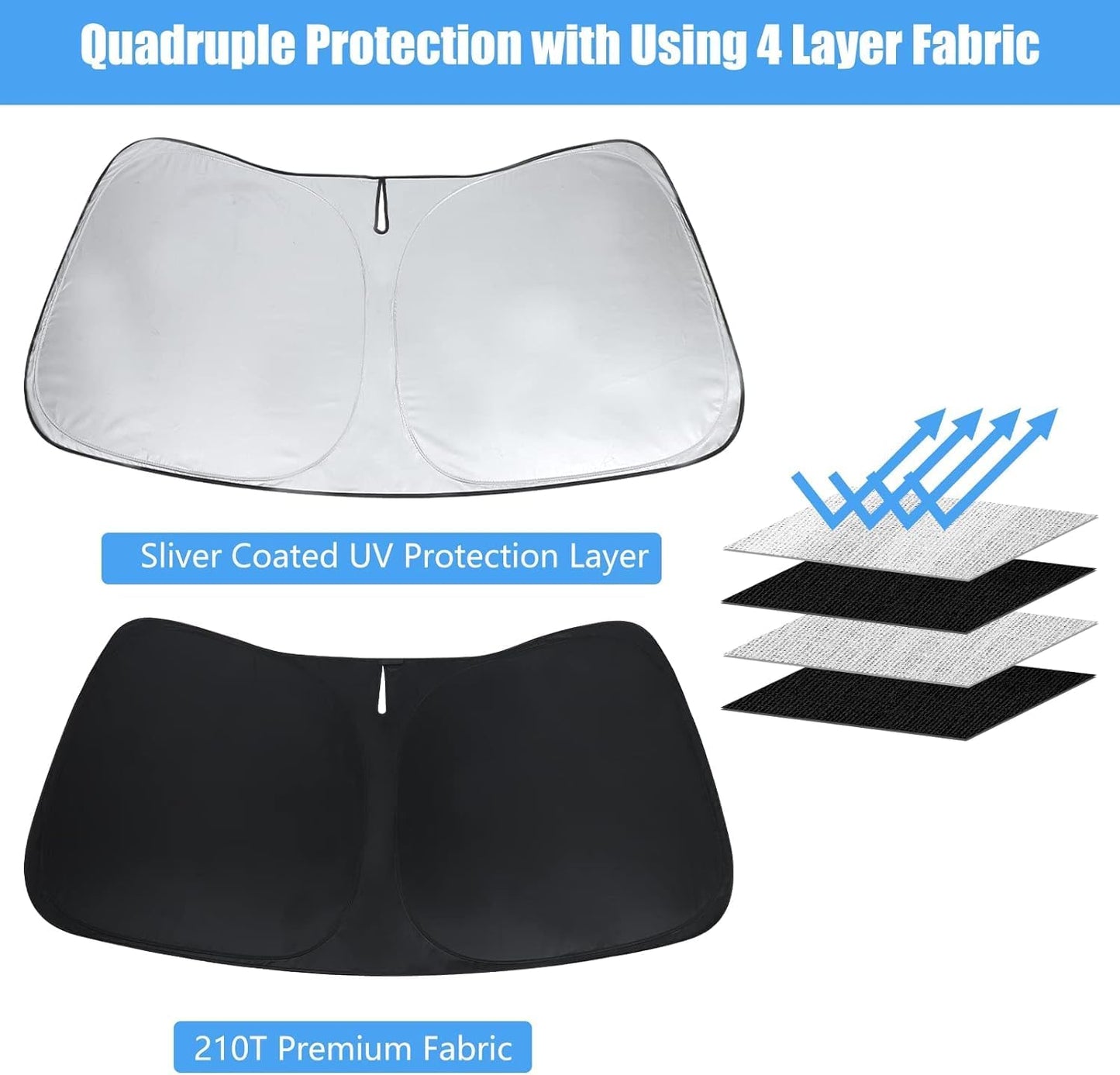 Parasol plegable para parabrisas auto protector UV