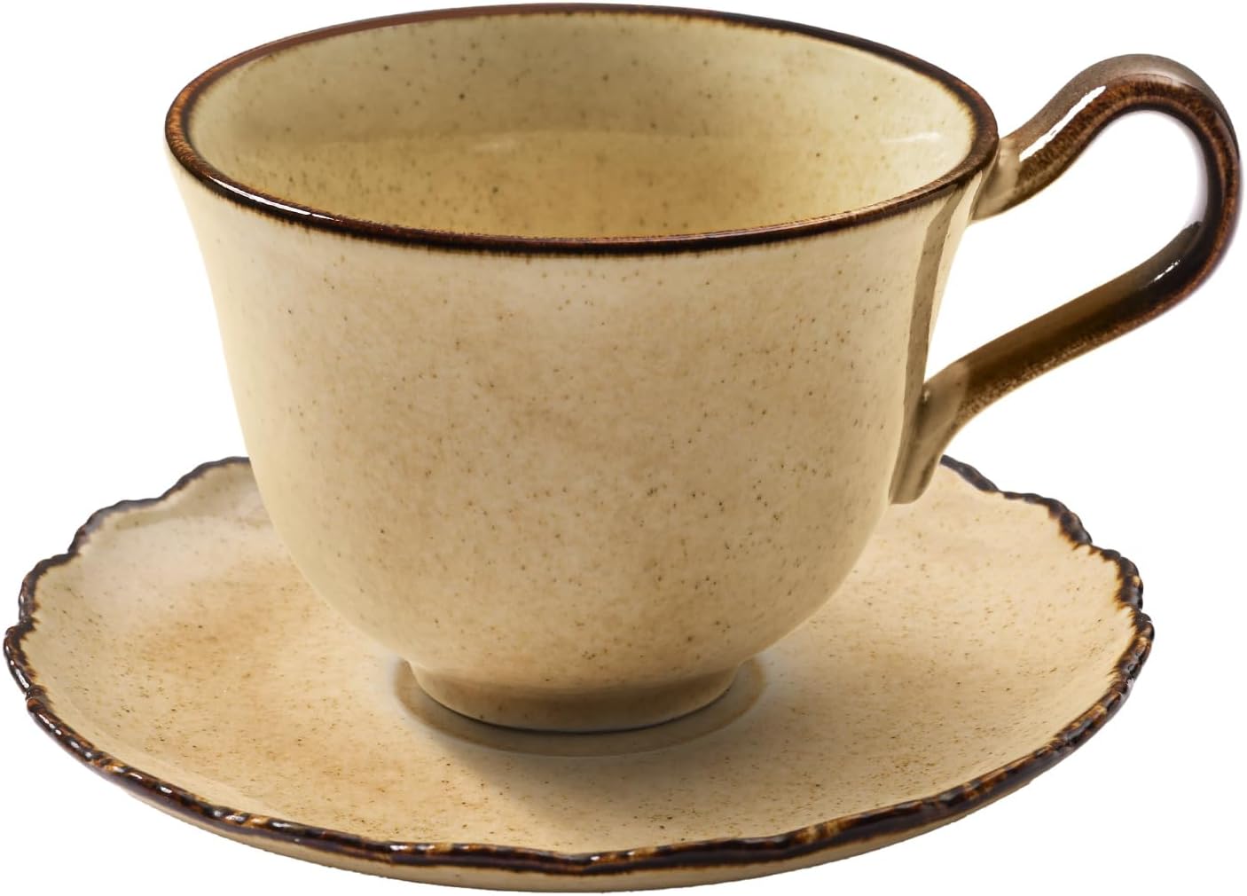 Taza y platillo de cerámica con leche para capuchino, té, expreso, microondas y lavavajillas