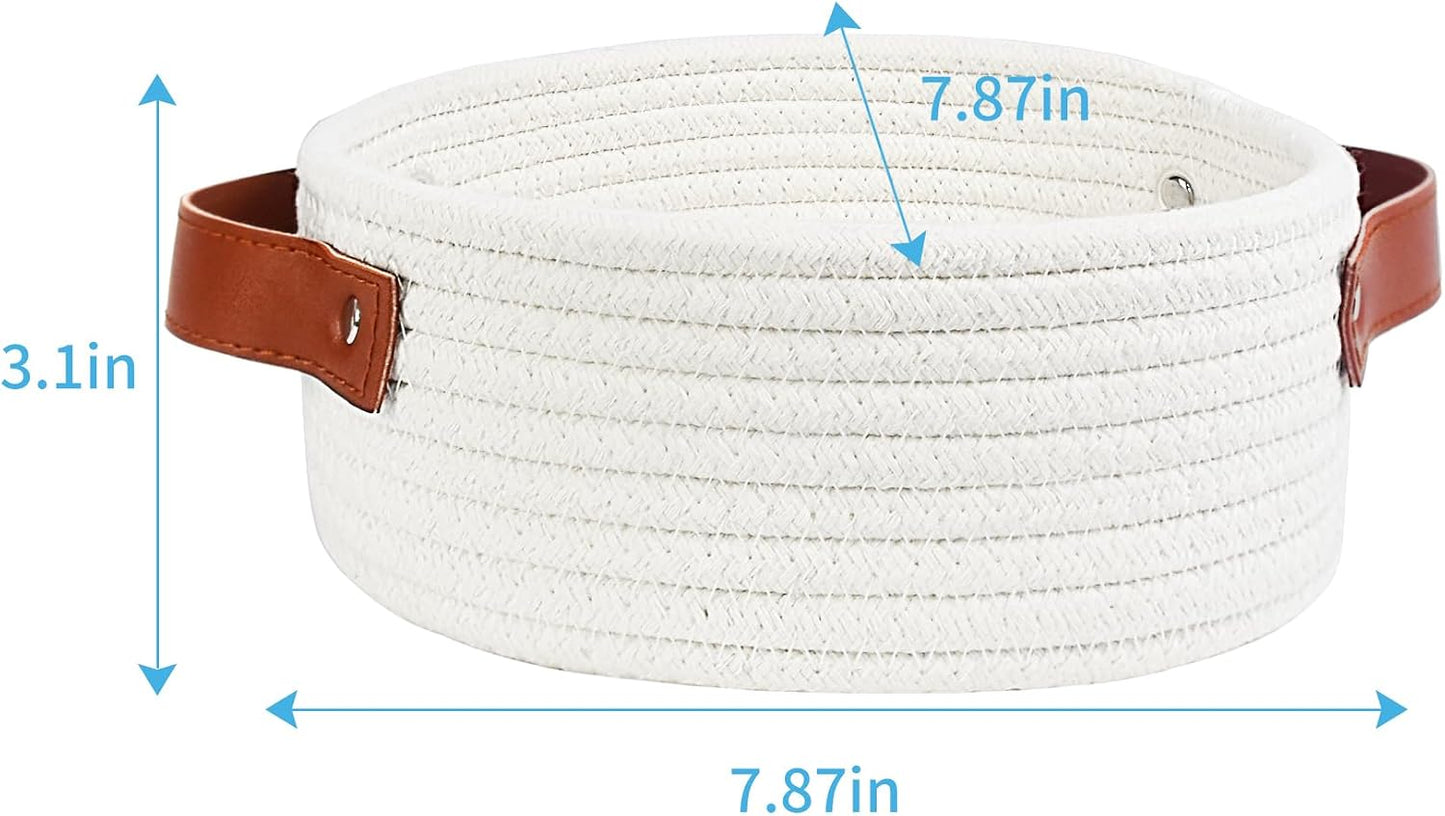 Cesta almacenamiento cuerda algodón para estantes