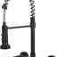 Grifo cocina pared 8" rociador 3 funciones asa doble negro