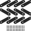 12 Soportes Acero Inox 2.4" Conector Placa Unión Negro