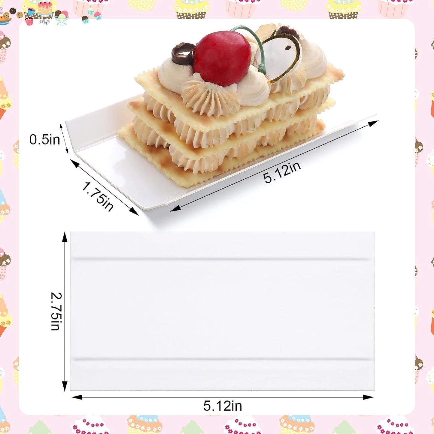 200 Pzas Placas Cartón Plegables para Tartas y Postres Blanco