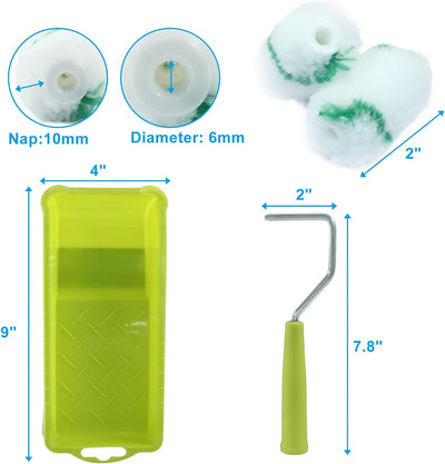 Kit rodillos pintura 2pulg microfibra con bandeja y marco