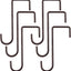 6 Ganchos Acero 2x6pulg Recubrimiento Marrón para Valla y Luces