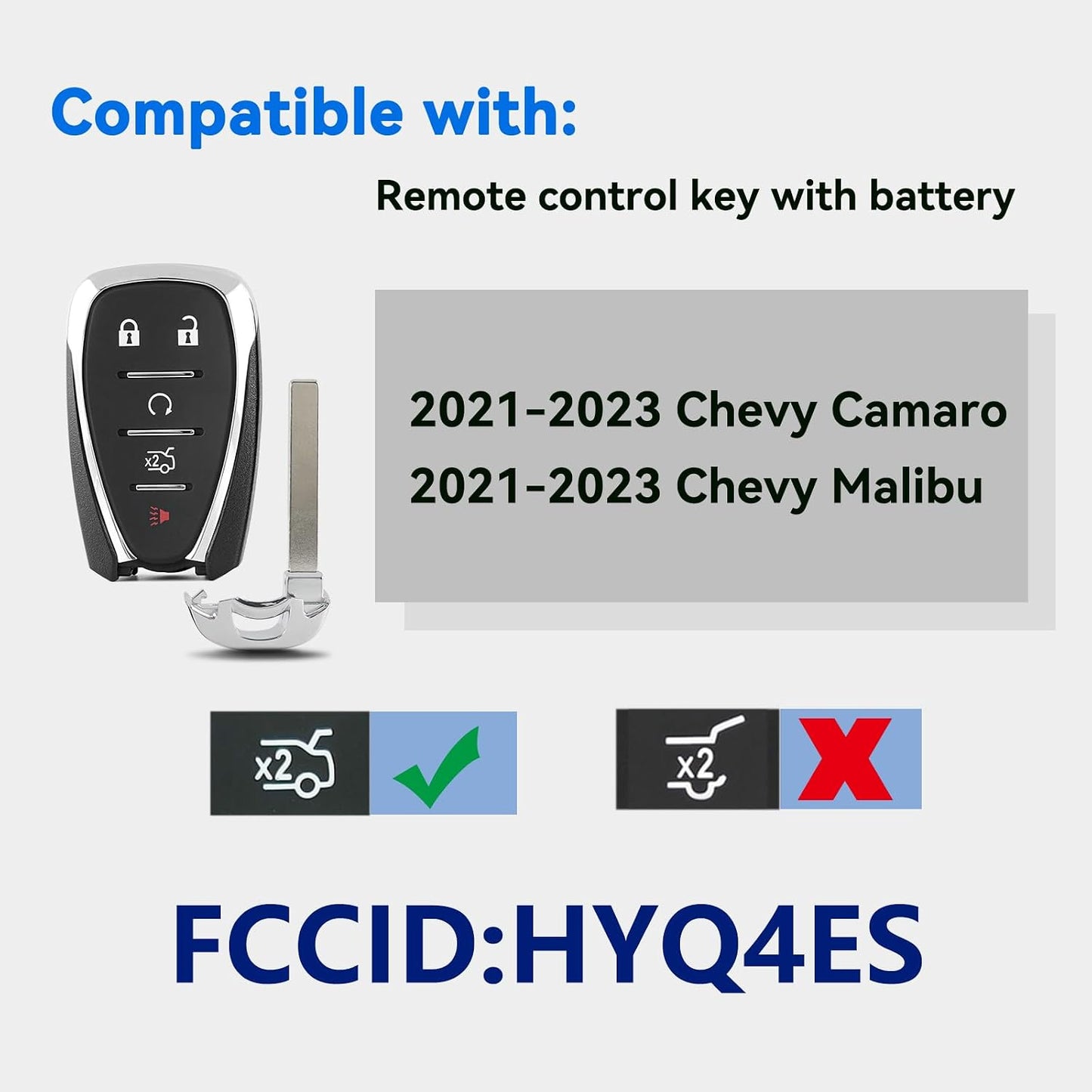 Llavero inteligente Chevy Malibu Camaro 2 Uds