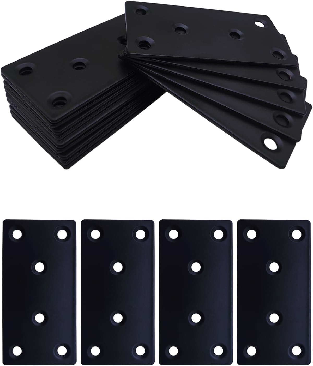 20 Pzas placas reparación madera acero inox 3.1x1.5pulg