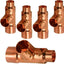 5 Pzas Reductores Cobre con Extremos Sudor 1-1/2x1x1-1/4