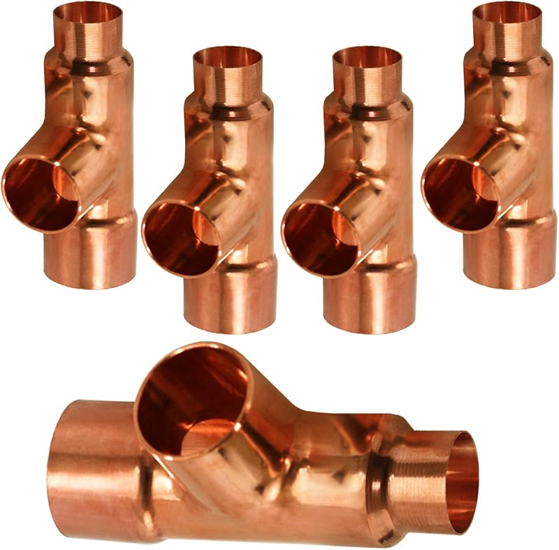5 Pzas Reductores Cobre con Extremos Sudor 1-1/2x1x1-1/4