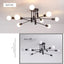 Lámpara techo sputnik industrial 8 luces negra