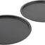Set 2 bandejas pizza antiadherentes acero 10pulg gris