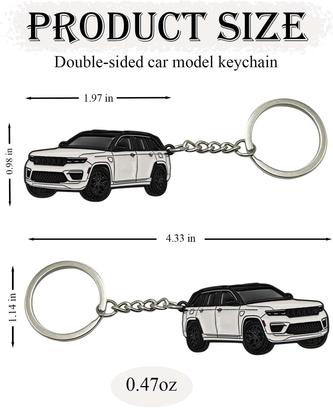 Llavero coche doble cara comp Grand Cherokee metal esmaltado