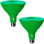 2 Luces Inundación Led E26 Verde 18W Regulables Decoración
