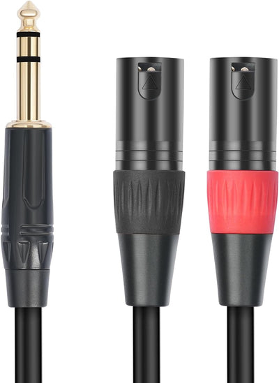 Cable Y-Splitter 1/4 TRS a 2 XLR macho 6.6 pies