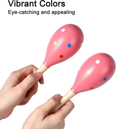 Maracas de madera para adultos niños bebés rosa