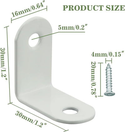 10 Soportes Esquina Acero Inox Blanco para Estantes