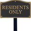 Placa jardín aluminio Residents Only 5.75x9.5" uso exterior