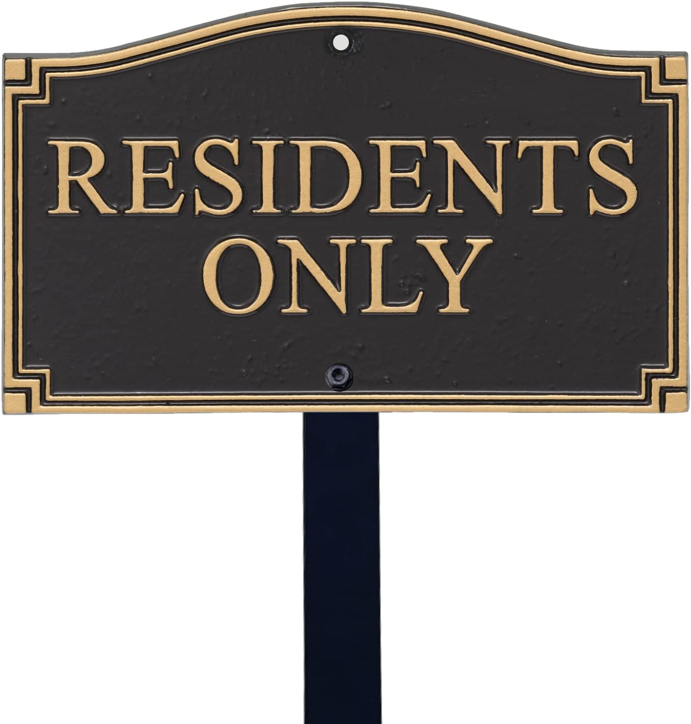 Placa jardín aluminio Residents Only 5.75x9.5" uso exterior