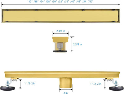 Drenaje ducha 54pulg acero inox 304 con colador y