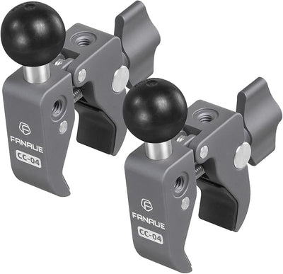 2 Bases Montaje Abrazadera Aluminio Bola 1pulg Rieles 0.5-2pulg Comp RAM