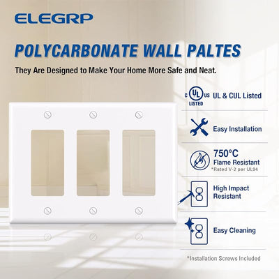 Placas decorativas pared 3 posiciones 4.88x6.75"