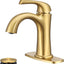 Grifo baño oro cepillado un solo orificio manguera