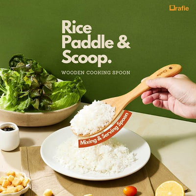 Paleta arroz madera 9.5pulg cuchara servir antiadherente