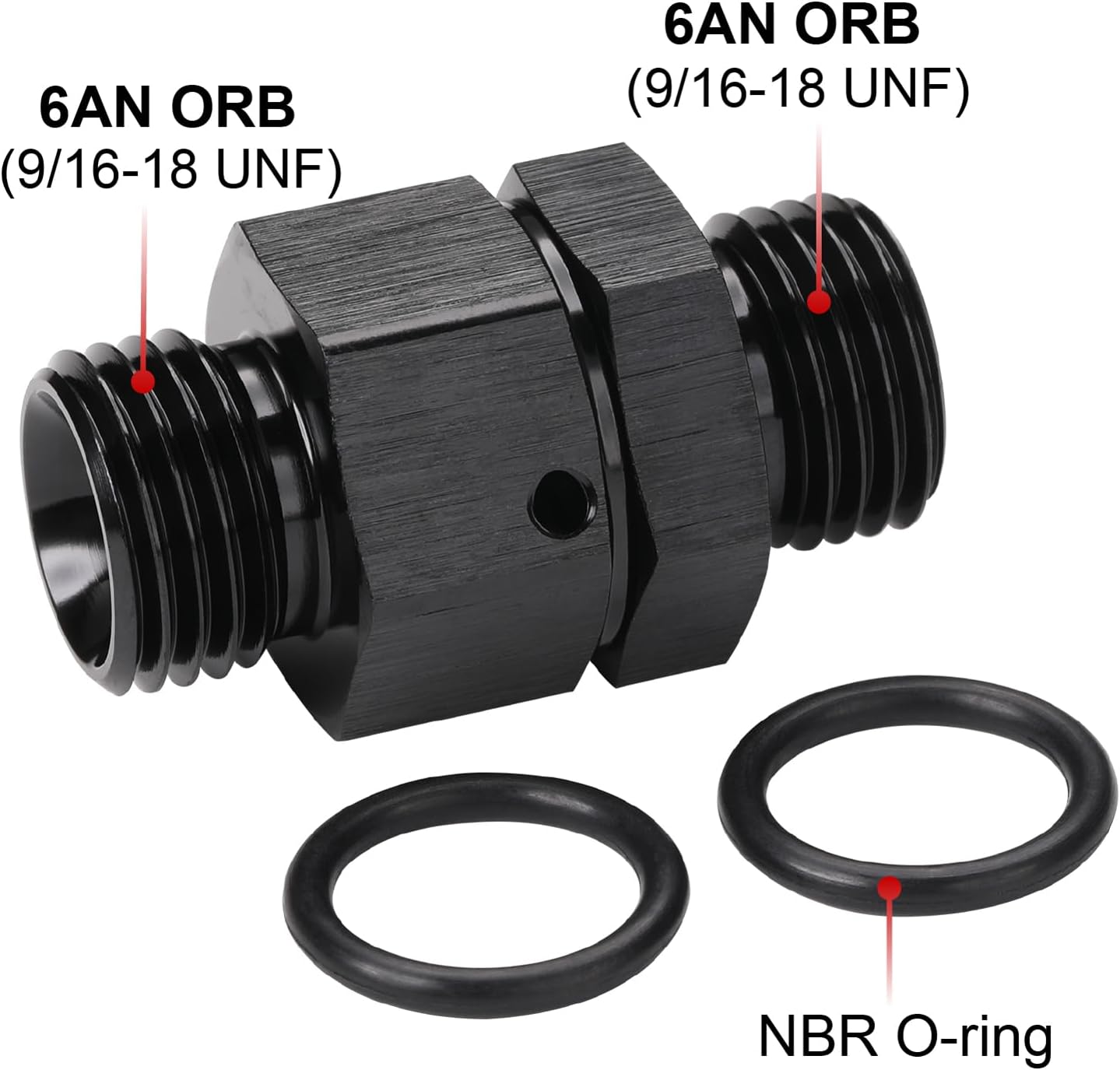 Acoplador giratorio 6AN -6 ORB macho aluminio negro